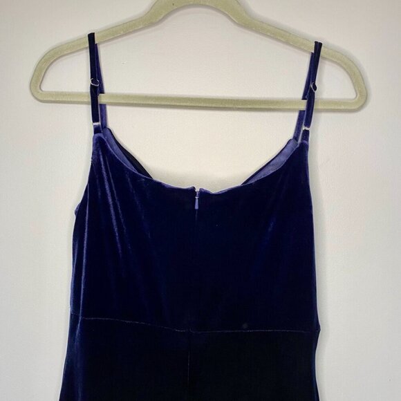 Revelry Skye Double Slit Navy Blue Velvet Formal Maxi Dress Size 6 - Picture 3 of 8